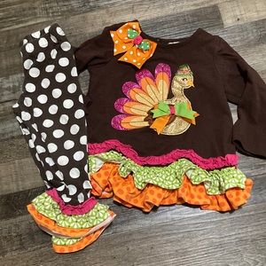 2t rare edition turkey shirt with ruffle pants